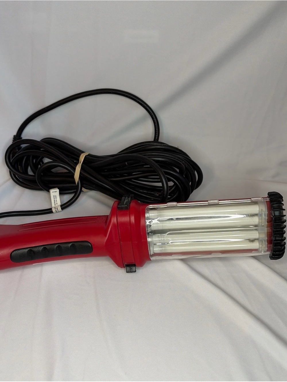 Red Portable Work Light with 25 foot Long Power Cord
